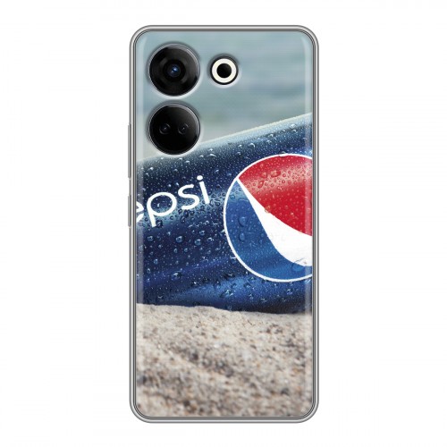 Дизайнерский силиконовый с усиленными углами чехол для Tecno Camon 20 Pepsi