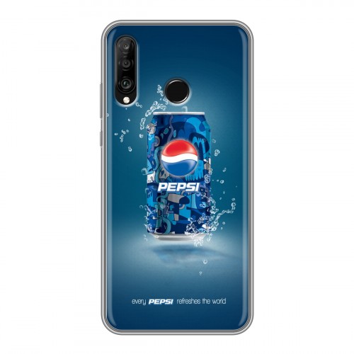 Дизайнерский силиконовый с усиленными углами чехол для Huawei P30 Lite Pepsi