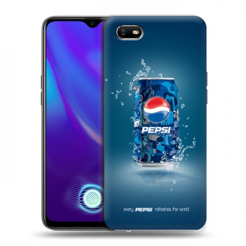 Дизайнерский силиконовый с усиленными углами чехол для OPPO A1k Pepsi