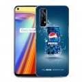 Дизайнерский силиконовый с усиленными углами чехол для Realme 7 Pepsi