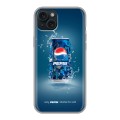 Дизайнерский силиконовый чехол для Iphone 15 Plus Pepsi