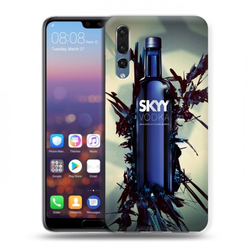 Дизайнерский силиконовый с усиленными углами чехол для Huawei P20 Pro Skyy Vodka