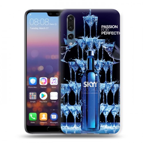 Дизайнерский силиконовый с усиленными углами чехол для Huawei P20 Pro Skyy Vodka