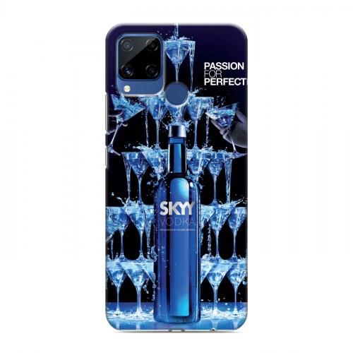 Дизайнерский силиконовый с усиленными углами чехол для Realme C15 Skyy Vodka