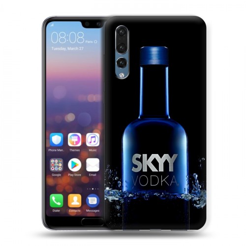 Дизайнерский силиконовый с усиленными углами чехол для Huawei P20 Pro Skyy Vodka