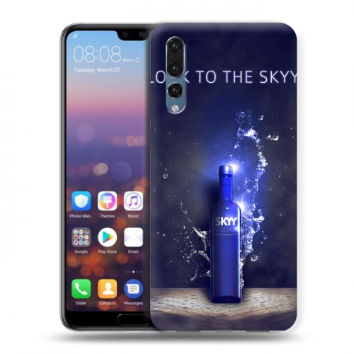 Дизайнерский силиконовый с усиленными углами чехол для Huawei P20 Pro Skyy Vodka