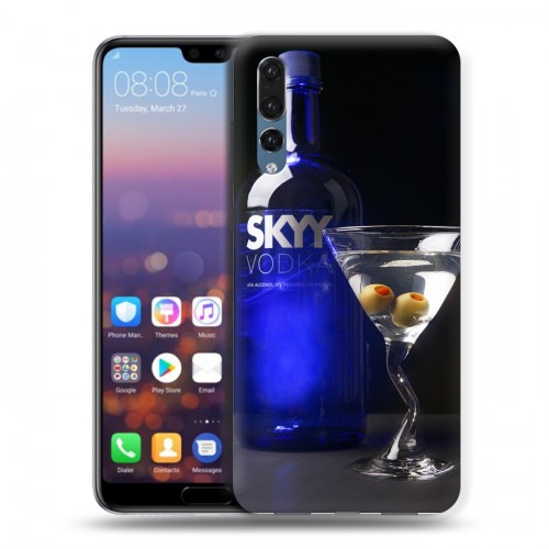 Дизайнерский силиконовый с усиленными углами чехол для Huawei P20 Pro Skyy Vodka