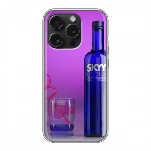 Дизайнерский силиконовый чехол для Iphone 15 Pro Skyy Vodka