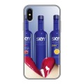 Дизайнерский силиконовый чехол для Iphone x10 Skyy Vodka