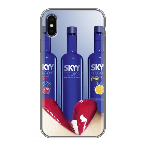 Дизайнерский силиконовый чехол для Iphone x10 Skyy Vodka