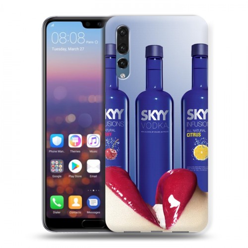 Дизайнерский силиконовый с усиленными углами чехол для Huawei P20 Pro Skyy Vodka