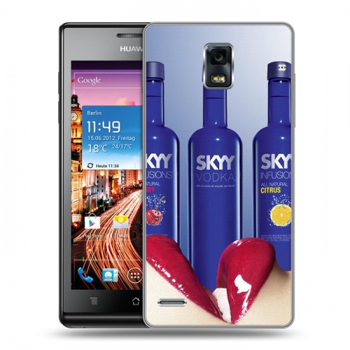 Дизайнерский пластиковый чехол для Huawei Ascend P1 Skyy Vodka