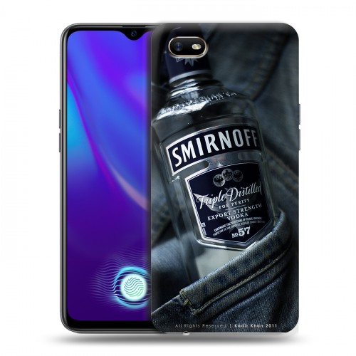 Дизайнерский силиконовый с усиленными углами чехол для OPPO A1k Smirnoff