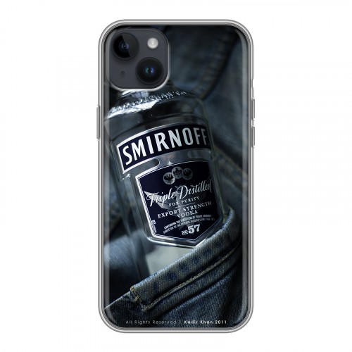 Дизайнерский пластиковый чехол для Iphone 14 Plus Smirnoff