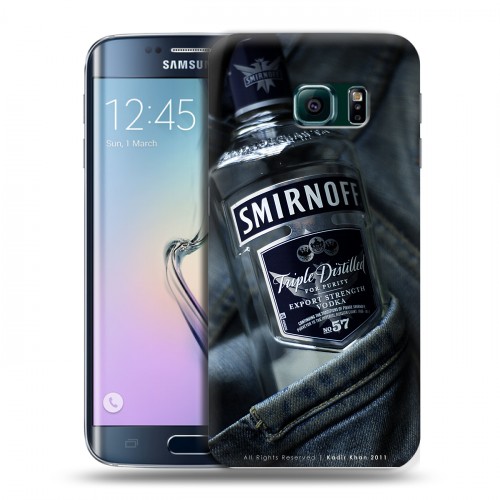 Дизайнерский пластиковый чехол для Samsung Galaxy S6 Edge Smirnoff