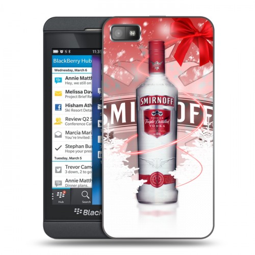 Дизайнерский пластиковый чехол для BlackBerry Z10 Smirnoff