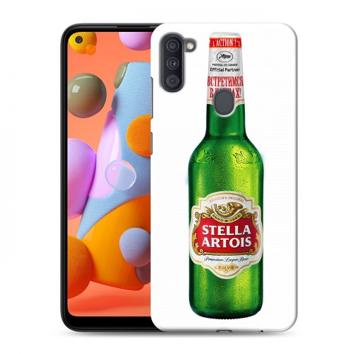 Дизайнерский силиконовый с усиленными углами чехол для Samsung Galaxy A11 Stella Artois