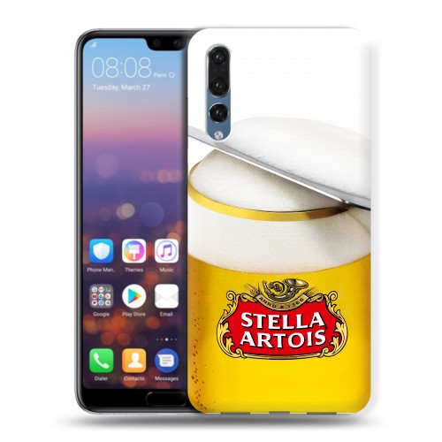 Дизайнерский силиконовый с усиленными углами чехол для Huawei P20 Pro Stella Artois