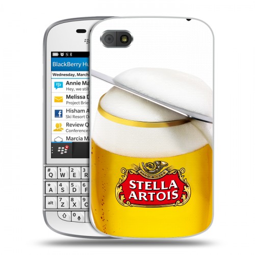 Дизайнерский пластиковый чехол для BlackBerry Q10 Stella Artois