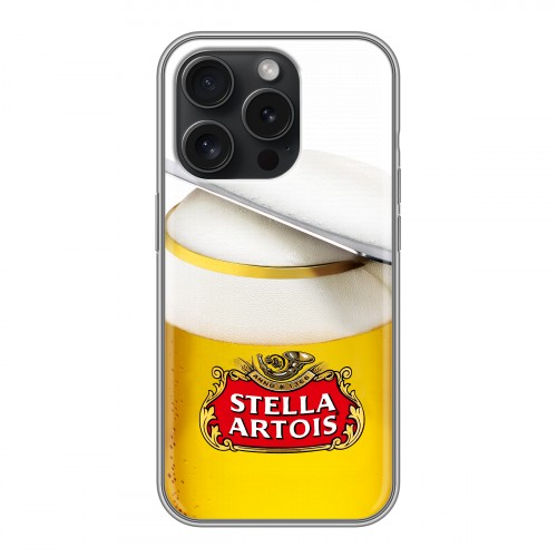 Дизайнерский силиконовый чехол для Iphone 15 Pro Stella Artois