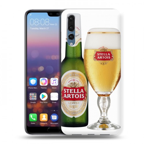 Дизайнерский силиконовый с усиленными углами чехол для Huawei P20 Pro Stella Artois