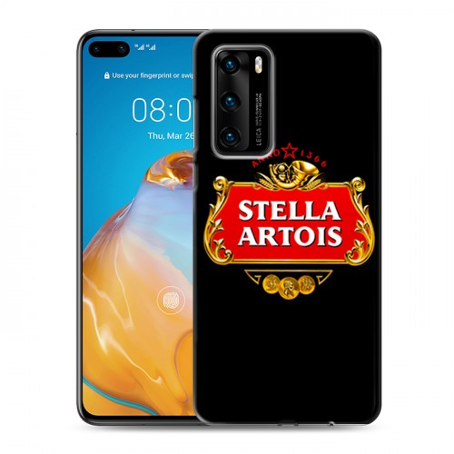 Дизайнерский силиконовый с усиленными углами чехол для Huawei P40 Stella Artois