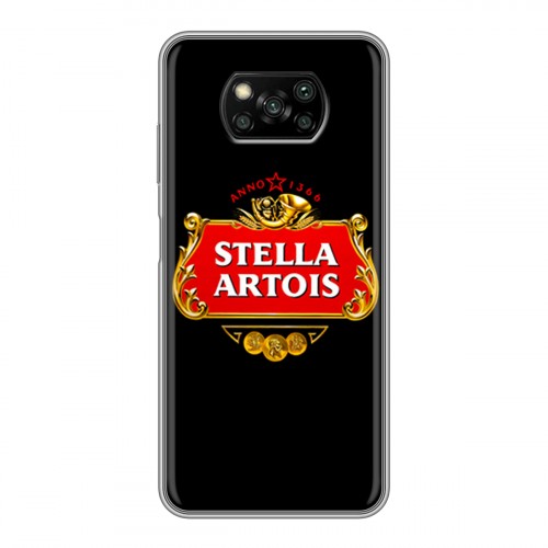 Дизайнерский силиконовый с усиленными углами чехол для Xiaomi Poco X3 Stella Artois