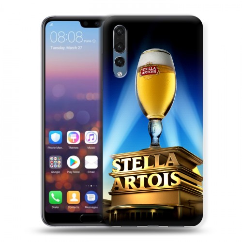 Дизайнерский силиконовый с усиленными углами чехол для Huawei P20 Pro Stella Artois