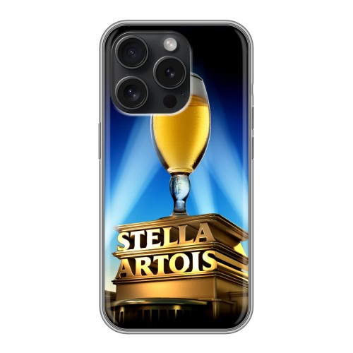 Дизайнерский силиконовый чехол для Iphone 15 Pro Stella Artois