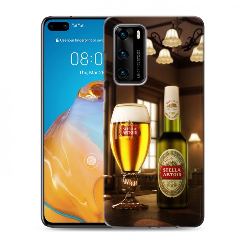 Дизайнерский силиконовый с усиленными углами чехол для Huawei P40 Stella Artois