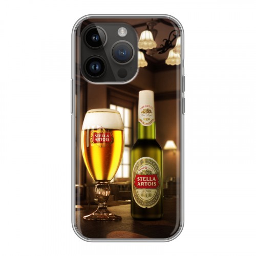 Дизайнерский силиконовый чехол для Iphone 14 Pro Stella Artois