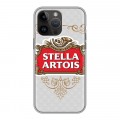 Дизайнерский силиконовый с усиленными углами чехол для Iphone 14 Pro Max Stella Artois