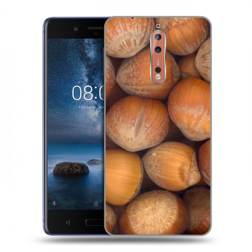 Дизайнерский пластиковый чехол для Nokia 8 Орехи