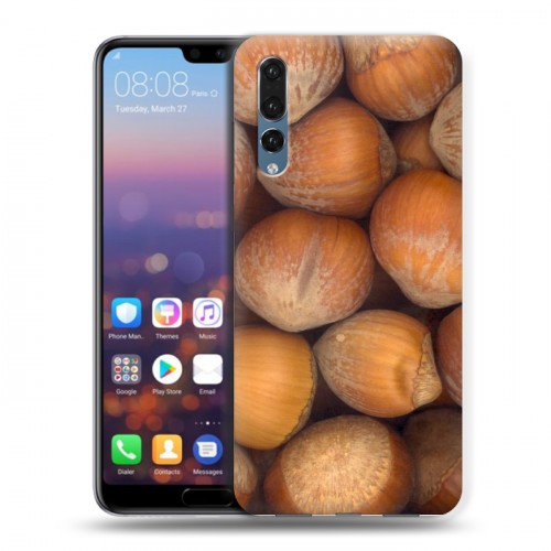 Дизайнерский силиконовый с усиленными углами чехол для Huawei P20 Pro Орехи