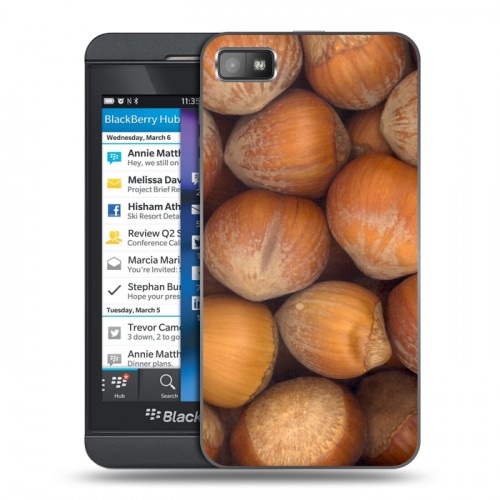 Дизайнерский пластиковый чехол для BlackBerry Z10 Орехи