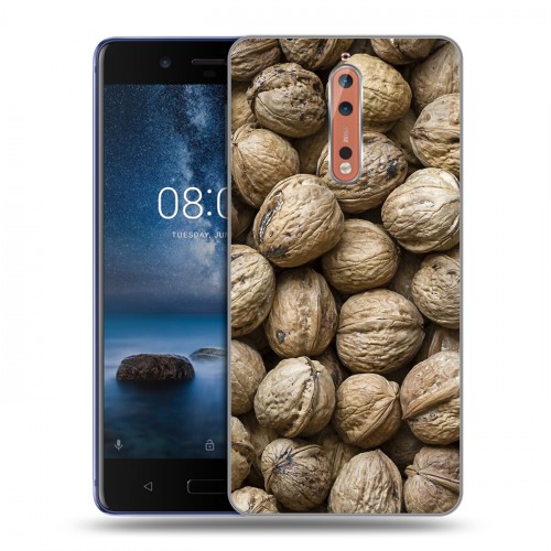 Дизайнерский пластиковый чехол для Nokia 8 Орехи