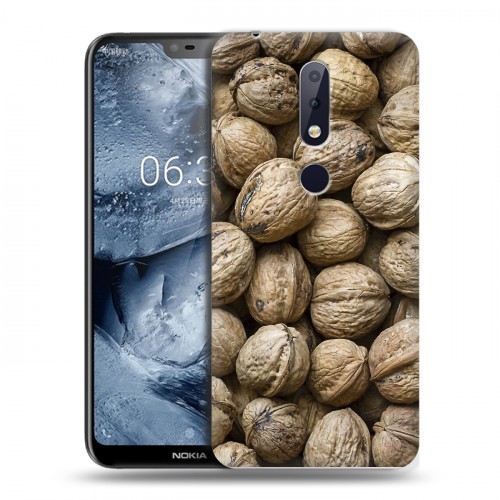 Дизайнерский силиконовый чехол для Nokia 6.1 Plus Орехи