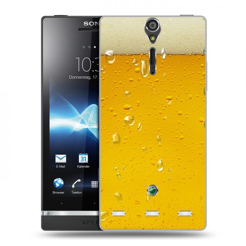 Дизайнерский пластиковый чехол для Sony Xperia S Пузырьки пива