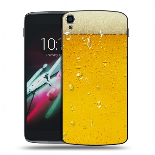 Дизайнерский пластиковый чехол для Alcatel One Touch Idol 3 (5.5) Пузырьки пива