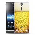 Дизайнерский пластиковый чехол для Sony Xperia S Пузырьки пива