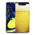 Дизайнерский пластиковый чехол для Samsung Galaxy A80 Пузырьки пива