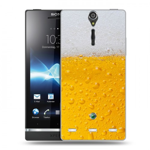 Дизайнерский пластиковый чехол для Sony Xperia S Пузырьки пива