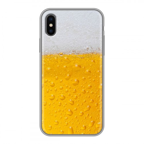 Дизайнерский силиконовый чехол для Iphone x10 Пузырьки пива