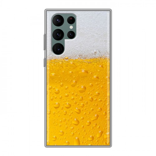 Дизайнерский пластиковый чехол для Samsung Galaxy S22 Ultra Пузырьки пива