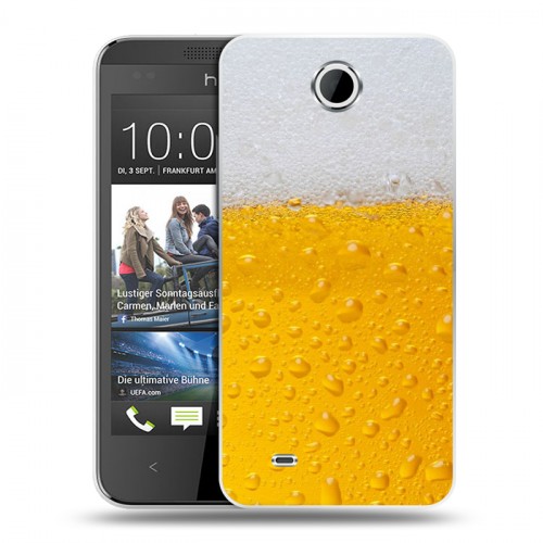 Дизайнерский пластиковый чехол для HTC Desire 300 Пузырьки пива