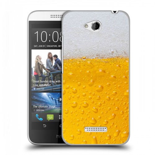 Дизайнерский пластиковый чехол для HTC Desire 616 Пузырьки пива