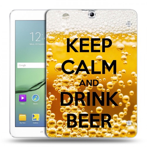 Дизайнерский силиконовый чехол для Samsung Galaxy Tab S2 9.7 Пузырьки пива