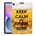 Дизайнерский силиконовый чехол для Samsung Galaxy Tab S6 Lite Пузырьки пива