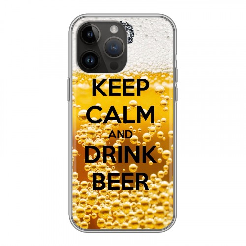 Дизайнерский силиконовый с усиленными углами чехол для Iphone 14 Pro Max Пузырьки пива