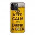 Дизайнерский силиконовый чехол для Iphone 14 Pro Max Пузырьки пива